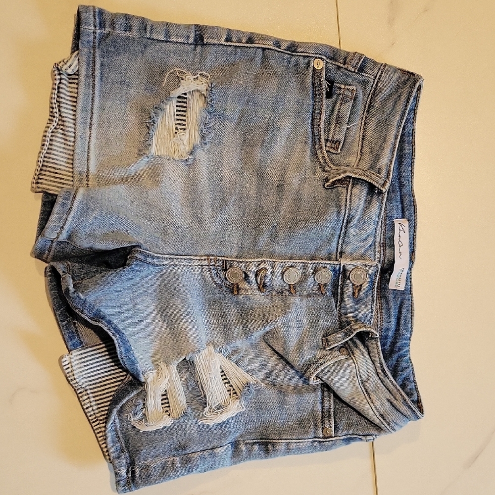 KanCan Light Blue Distressed Jean Shorts